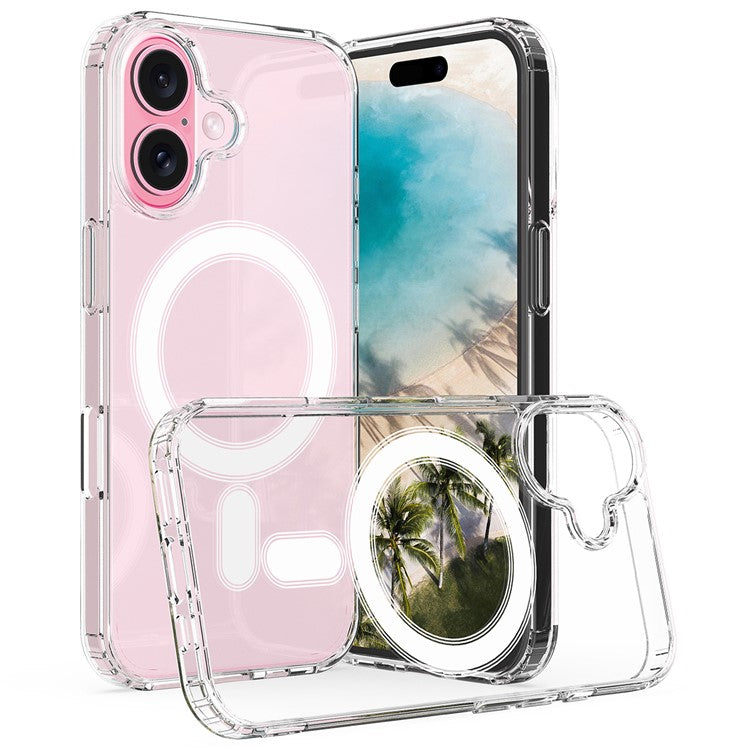 For iPhone 16 Plus Clear Case Compatible with MagSafe TPU+Acrylic Slim Phone Cover