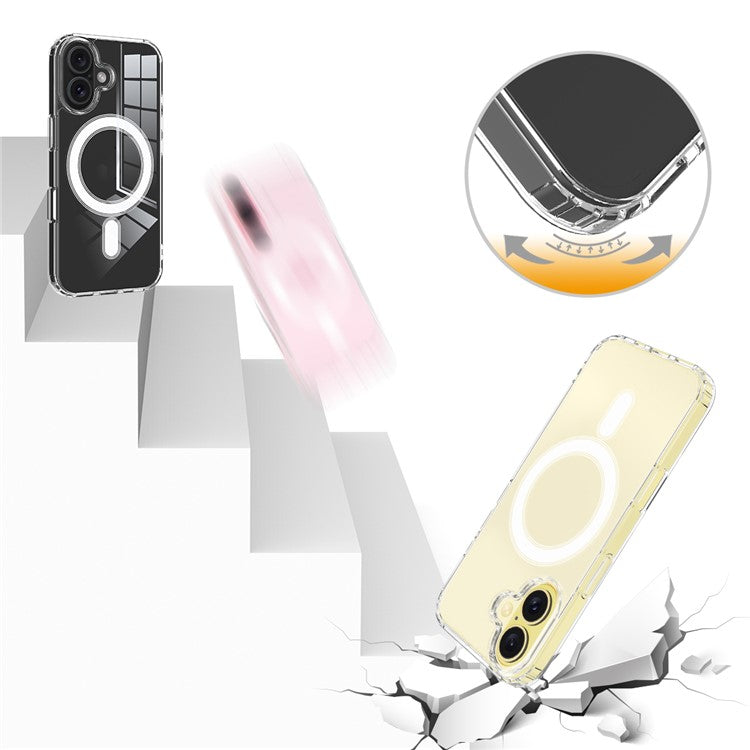 For iPhone 16 Plus Clear Case Compatible with MagSafe TPU+Acrylic Slim Phone Cover