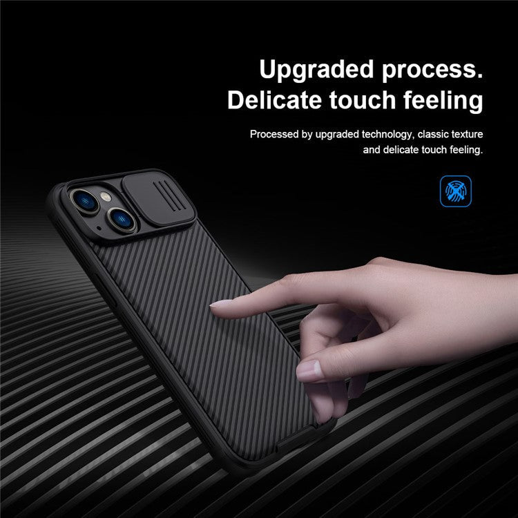 NILLKIN-CamShield-Pro-Series-for-iPhone-14-/-iPhone-13-Slide-Camera-Protection-Phone-Case-Anti-drop-Hybrid-TPU-+-PC-Back-Cover---Blue