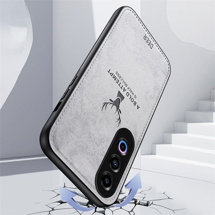 For OnePlus Ace 3V 5G Protective Case Deer Pattern Leather+PC+TPU Phone Cover - Black