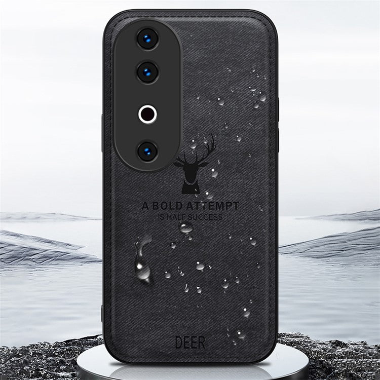 For vivo S19 5G Case Leather Cloth Texture Phone Back Cover Deer Pattern - Grey