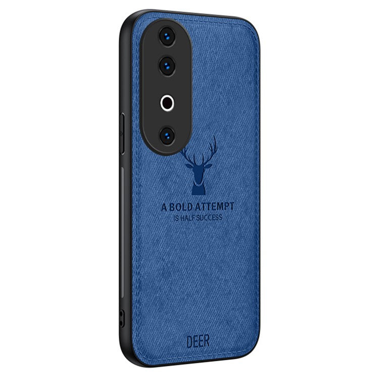 For vivo S19 5G Case Leather Cloth Texture Phone Back Cover Deer Pattern - Blue