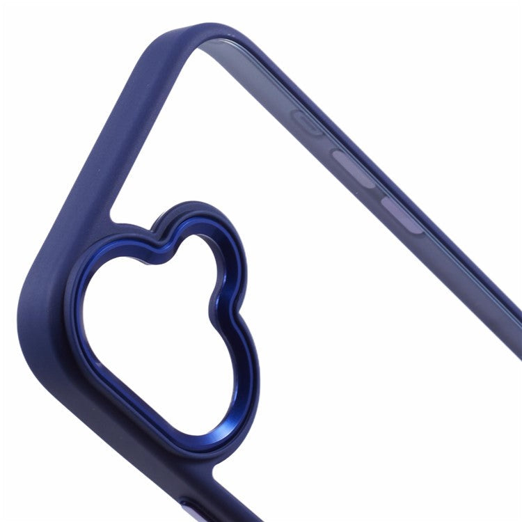 For iPhone 16 Plus Cell Phone Case Clear Back Drop Protection PC+TPU Cover - Blue