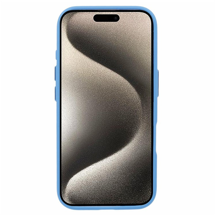 For iPhone 16 Plus Cell Phone Case Clear Back Drop Protection PC+TPU Cover - Sky Blue