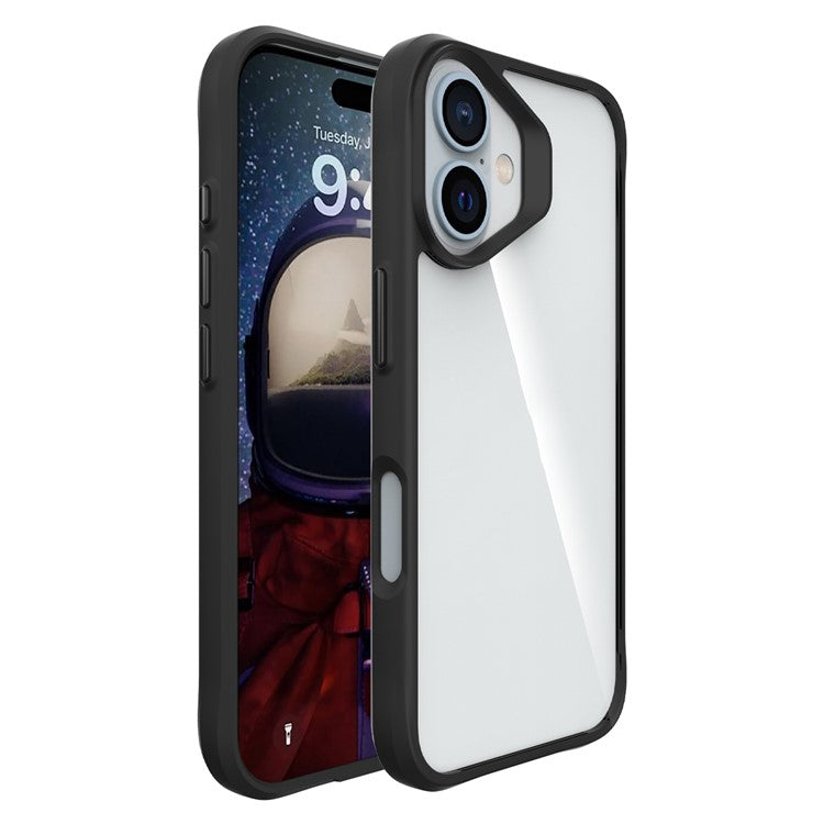 Combat X Mode Series for iPhone 16 Plus Case Hybrid Hard PC Soft TPU Shockproof Phone Cover - Black