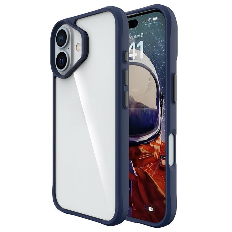 Combat X Mode Series for iPhone 16 Plus Case Hybrid Hard PC Soft TPU Shockproof Phone Cover - Blue