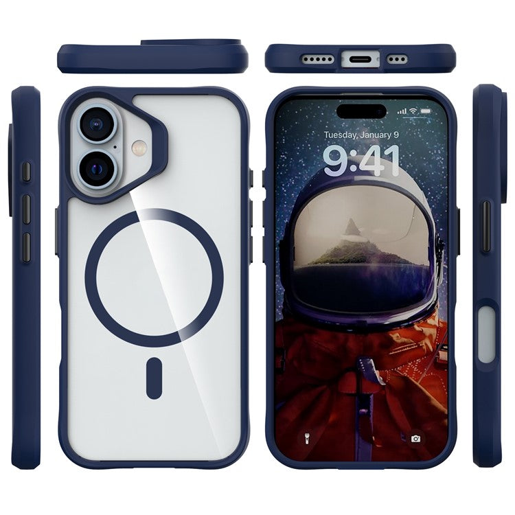Combat X Mode Magnetic Series for iPhone 16 Case Compatible with MagSafe TPU+PC Phone Cover - Blue