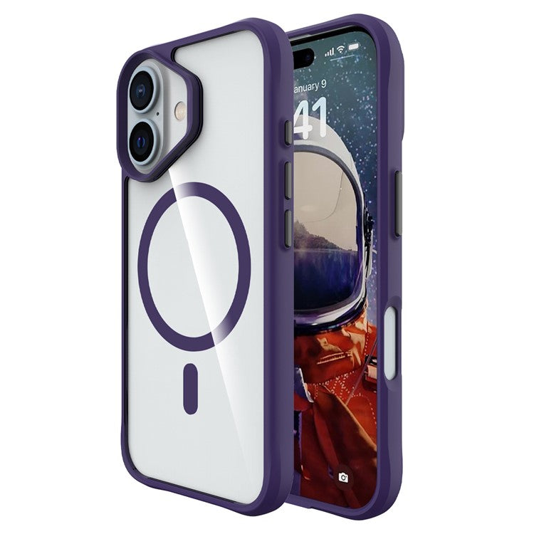Combat X Mode Magnetic Series for iPhone 16 Case Compatible with MagSafe TPU+PC Phone Cover - Purple