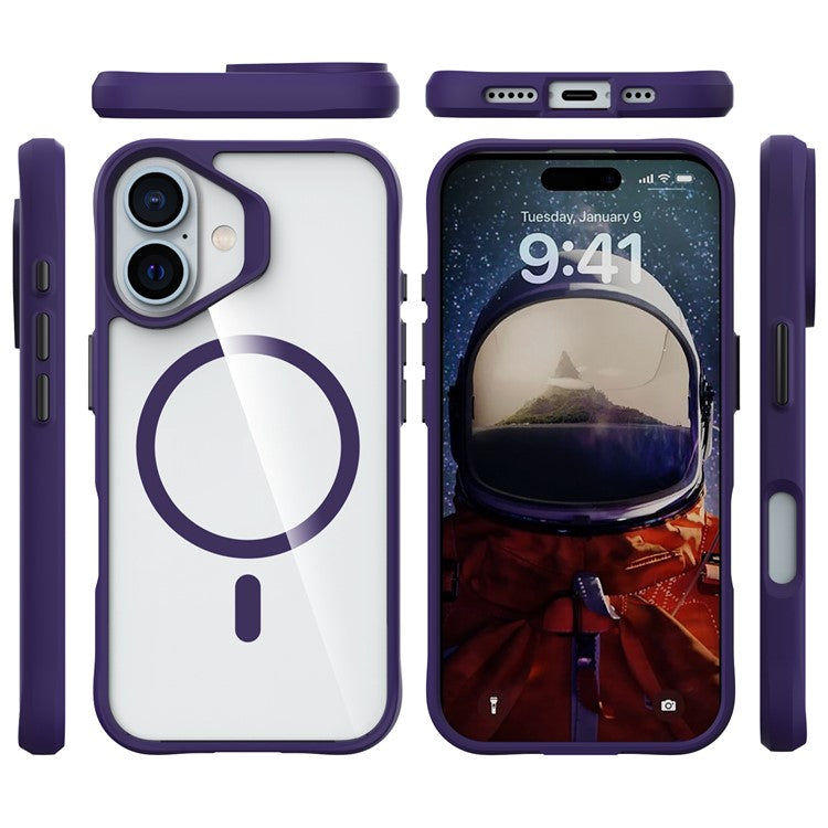 Combat X Mode Magnetic Series for iPhone 16 Case Compatible with MagSafe TPU+PC Phone Cover - Purple