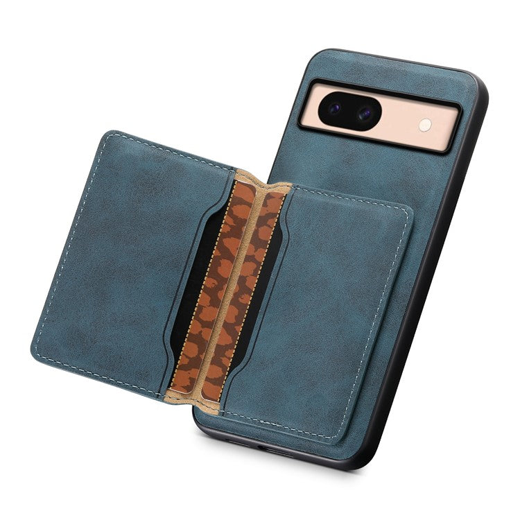 DENIOR D13 For Google Pixel 8a Case 2 in 1 Detachable Leather Phone Back Cover - Blue