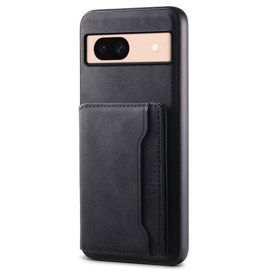 DENIOR D13 For Google Pixel 8a Case 2 in 1 Detachable Leather Phone Back Cover - Black