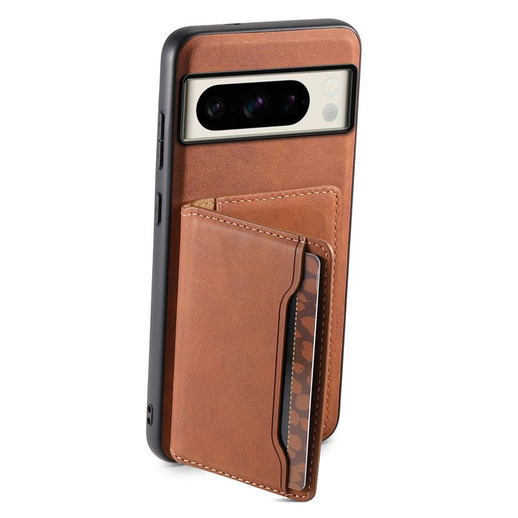 DENIOR D13 For Google Pixel 8 Pro Case Detachable 2-in-1 Leather Back Phone Cover - Brown
