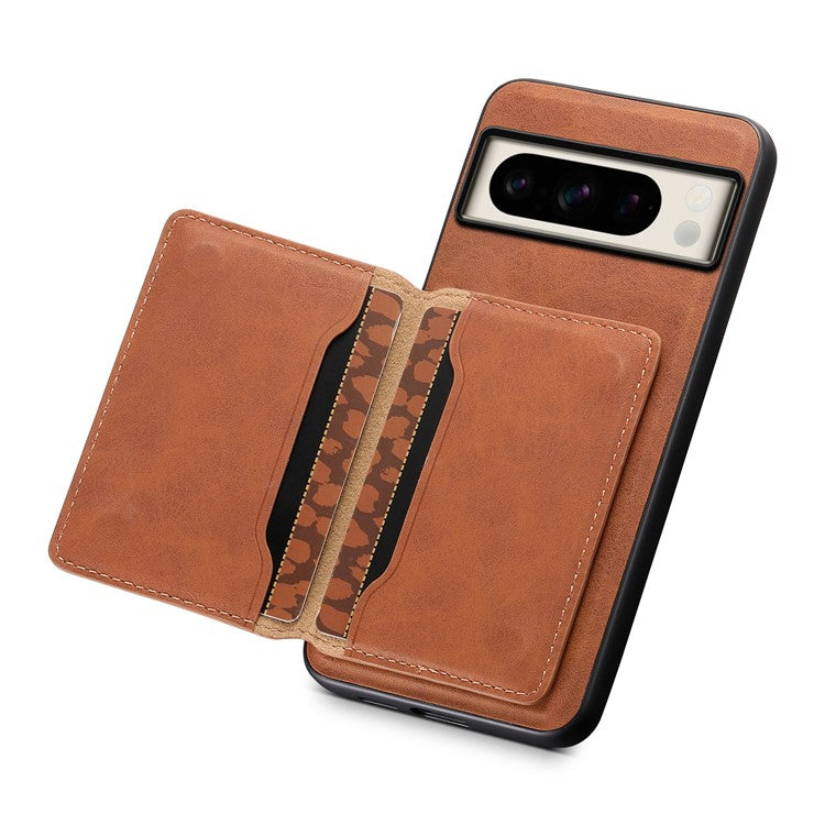 DENIOR D13 For Google Pixel 8 Pro Case Detachable 2-in-1 Leather Back Phone Cover - Brown