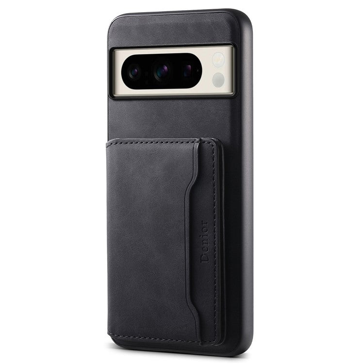 DENIOR D13 For Google Pixel 8 Pro Case Detachable 2-in-1 Leather Back Phone Cover - Black