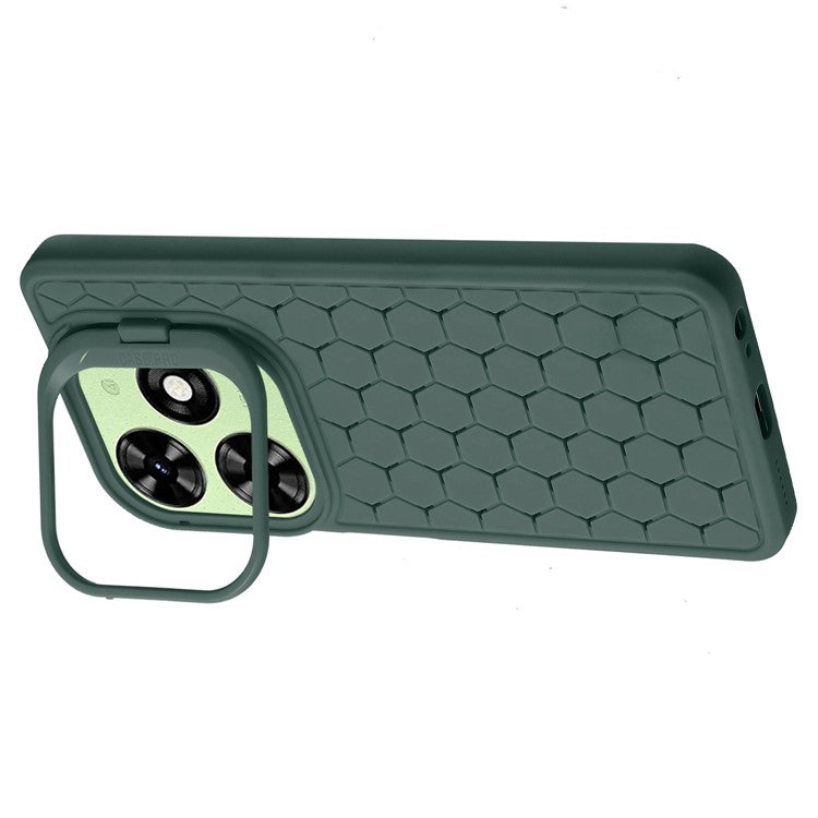 For TECNO Spark 20 Case Kickstand TPU Phone Cover Heat Dissipation Breathable - Army Green