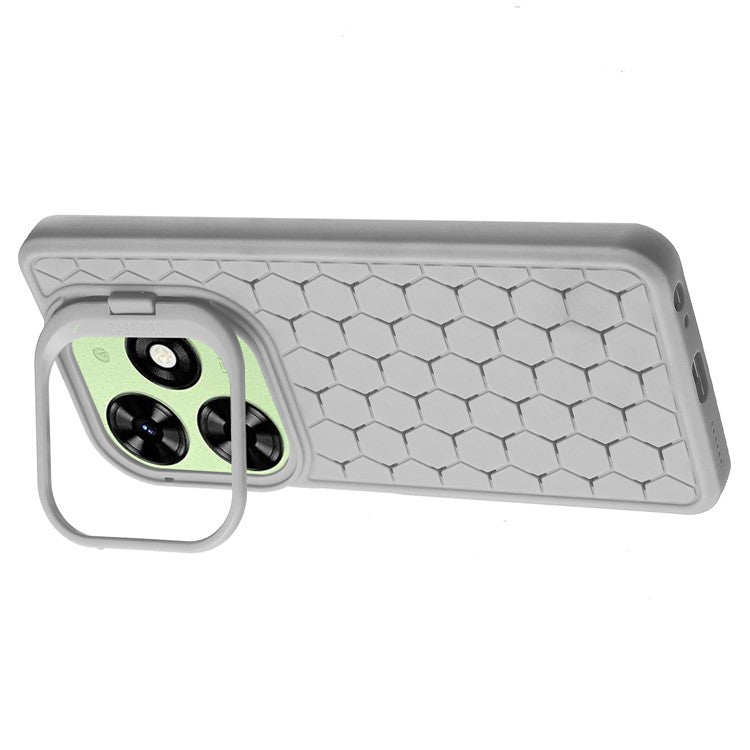 For TECNO Spark 20 Case Kickstand TPU Phone Cover Heat Dissipation Breathable - Grey