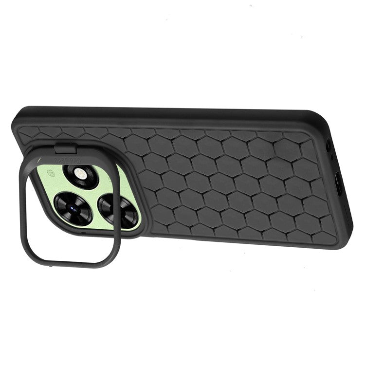 For TECNO Spark 20C TPU Case Kickstand Phone Cover Heat Dissipation - Black