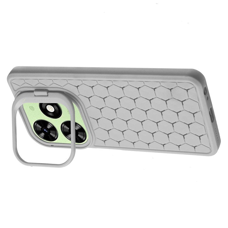 For TECNO Spark 20C TPU Case Kickstand Phone Cover Heat Dissipation - Grey