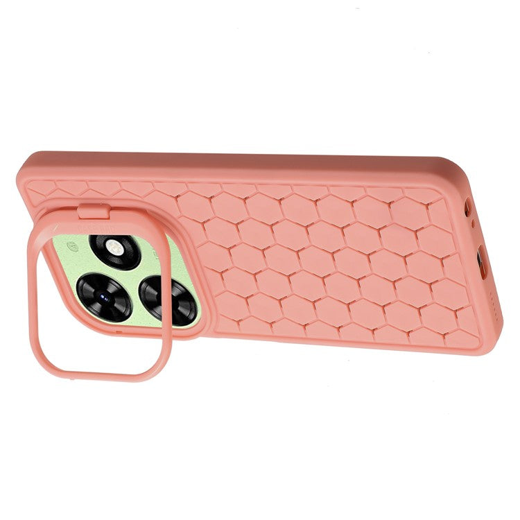For TECNO Spark 20C TPU Case Kickstand Phone Cover Heat Dissipation - Pink