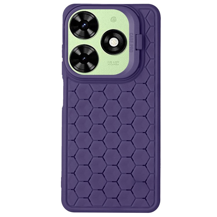 For TECNO Spark 20C TPU Case Kickstand Phone Cover Heat Dissipation - Purple