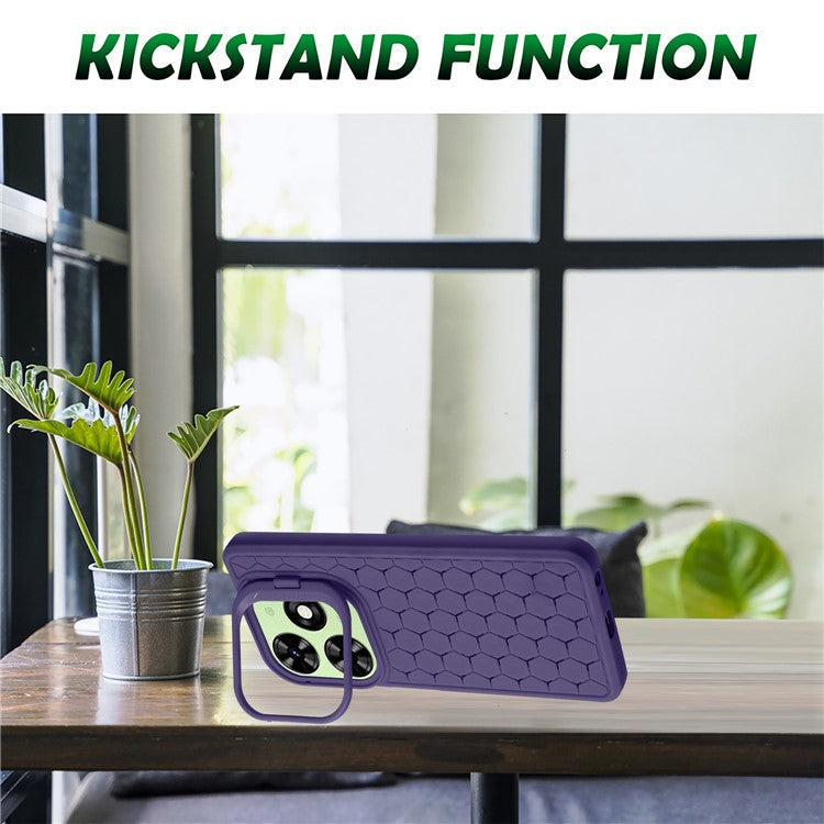 For TECNO Spark 20C TPU Case Kickstand Phone Cover Heat Dissipation - Purple