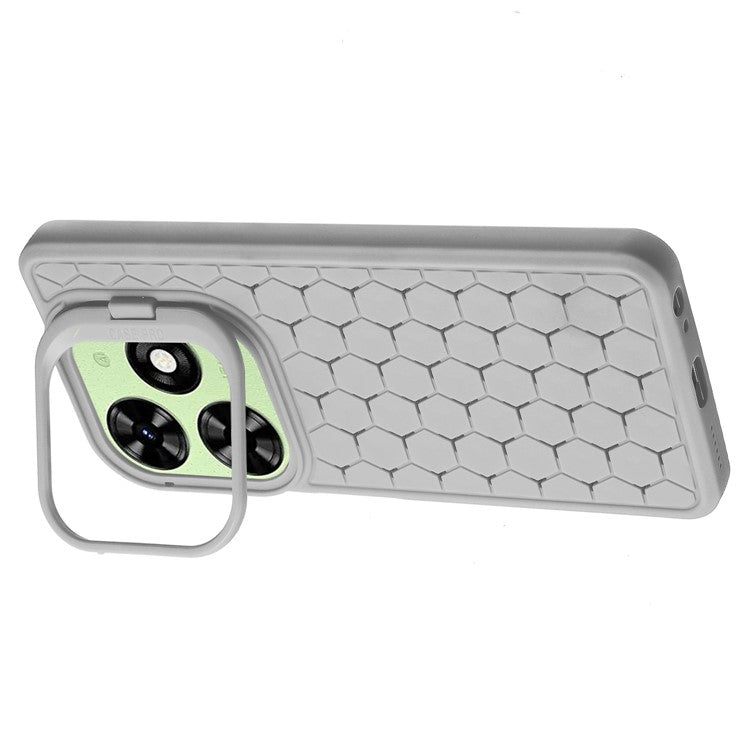 For TECNO Spark Go 2024 4G Case Kickstand Heat Dissipation TPU Phone Cover - Grey