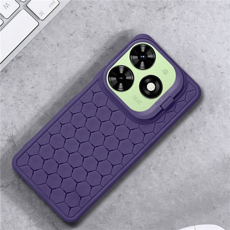 For TECNO Spark Go 2024 4G Case Kickstand Heat Dissipation TPU Phone Cover - Purple