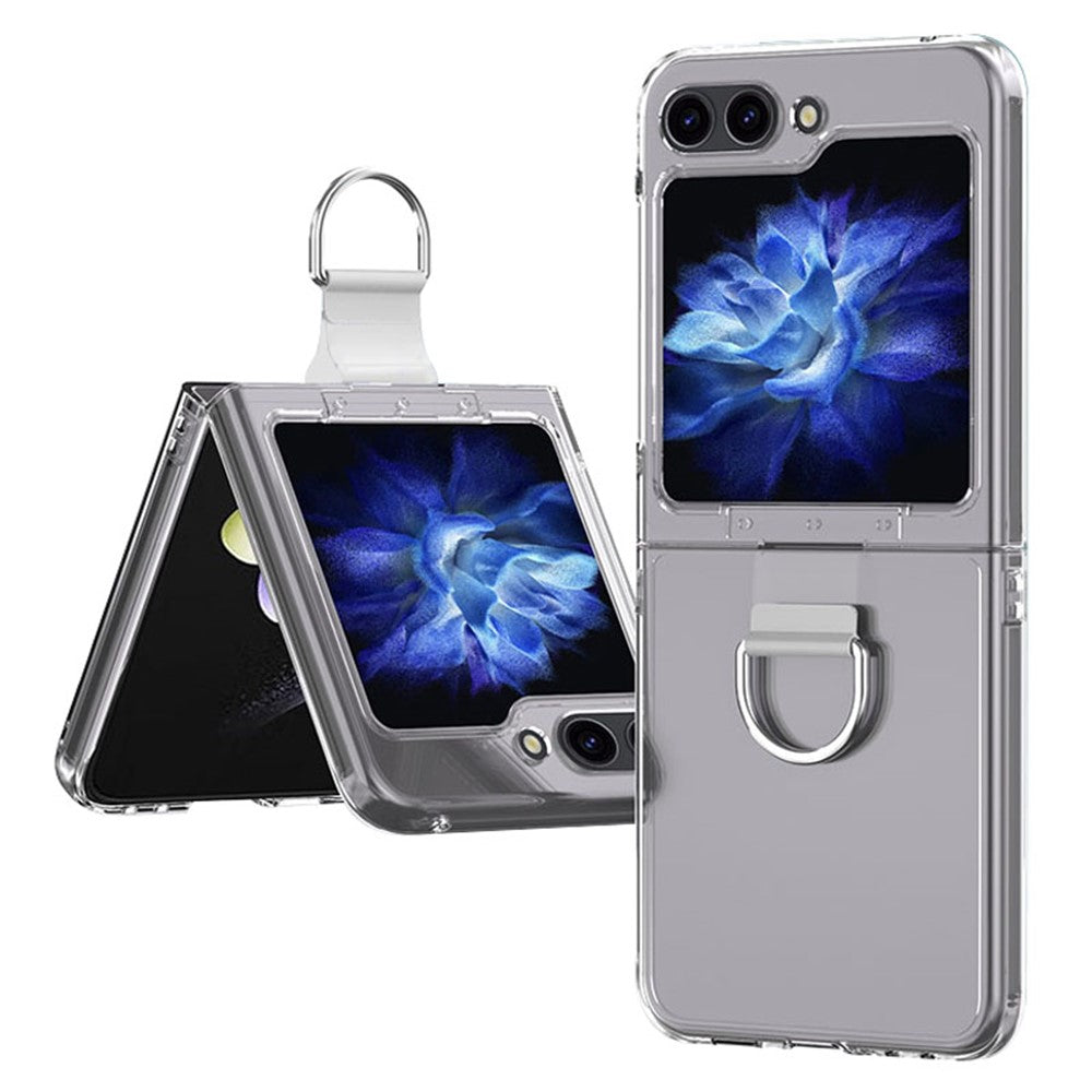 For Samsung Galaxy Z Flip7 FE 5G / Z Flip6 5G Case with Ring Holder Clear PC Phone Cover