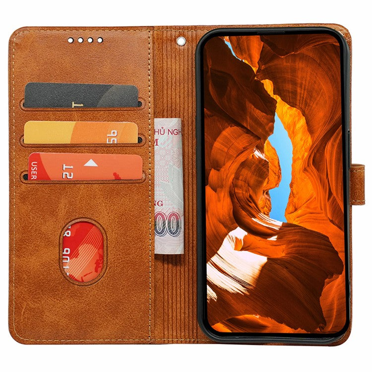 For Samsung Galaxy F55 5G / C55 5G / M55 5G Phone Case Round Magnetic Clasp PU Leather Flip Cover - Yellow