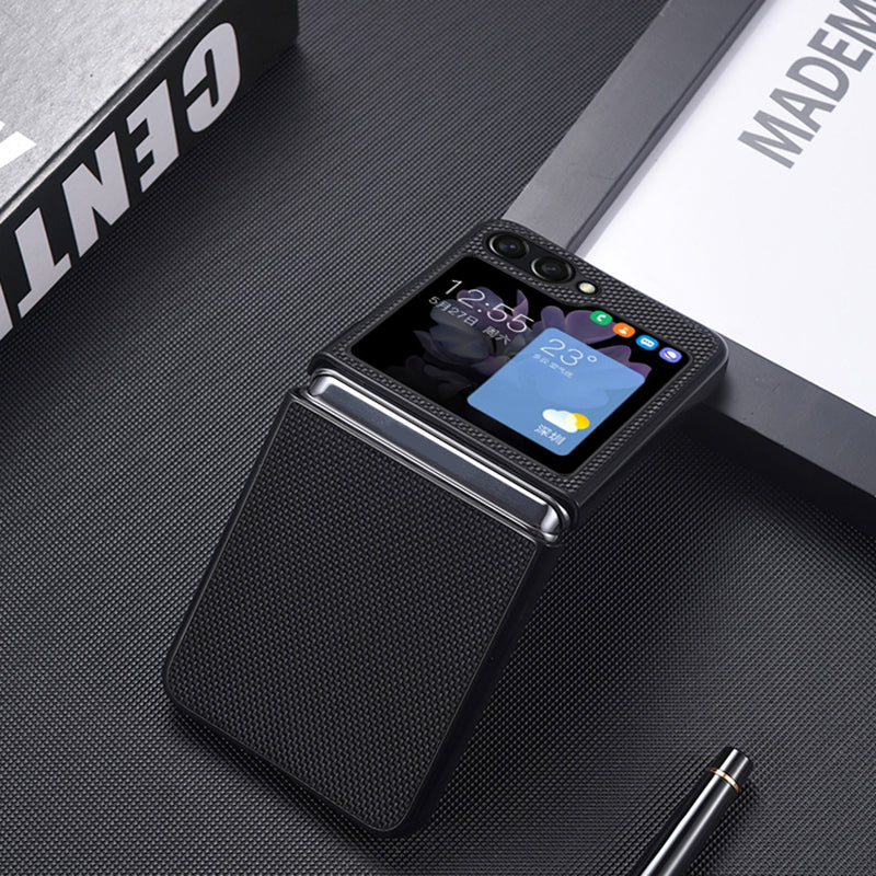 For Samsung Galaxy Z Flip6 5G Case Nylon Coated PC Shockproof Phone Case - Black