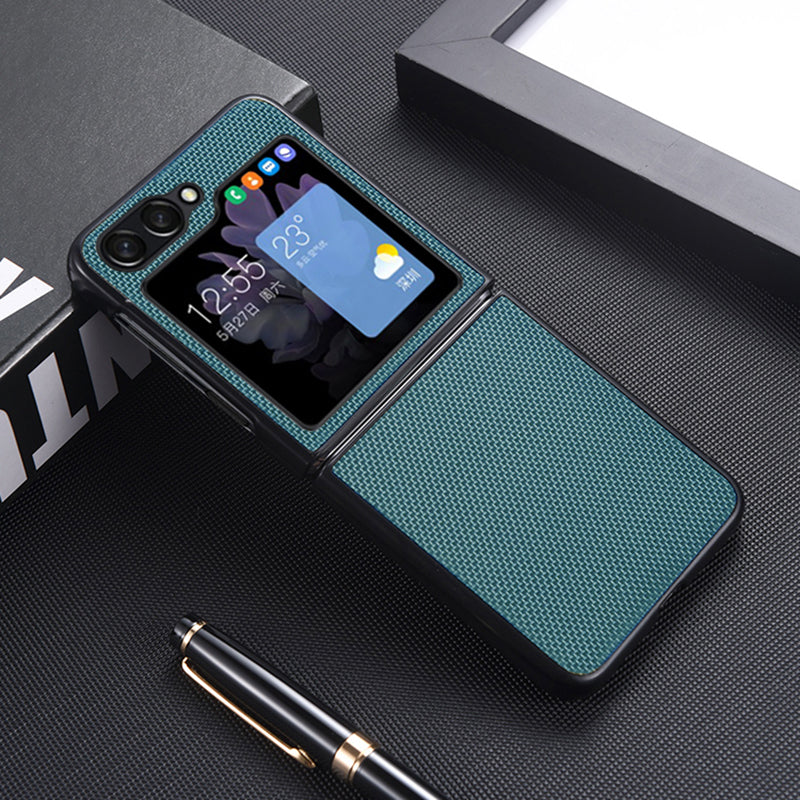 For Samsung Galaxy Z Flip6 5G Case Nylon Coated PC Shockproof Phone Case - Blue