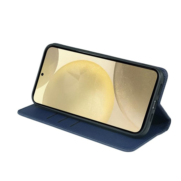 For Samsung Galaxy F55 5G / C55 5G / M55 5G Wallet Case Four-Leaf Clover Pattern Leather Phone Cover - Blue