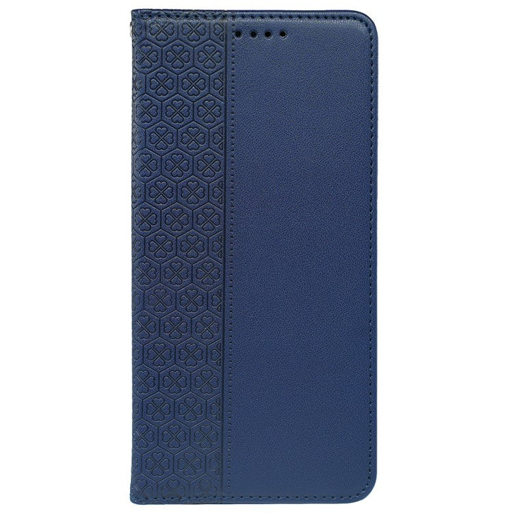 For Samsung Galaxy A05s 4G Case Four-Leaf Clover Leather Phone Cover Flip Stand / Card Slot - Blue