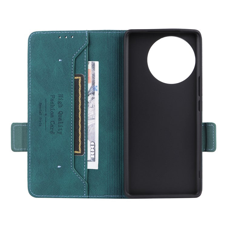 For vivo V30e 5G Case Leather Phone Cover Hardware Decor Folio Book Wallet - Blue