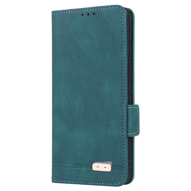 For vivo V30e 5G Case Leather Phone Cover Hardware Decor Folio Book Wallet - Blue