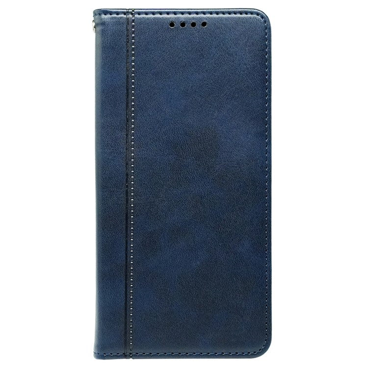 For Samsung Galaxy F55 5G / C55 5G / M55 5G Case Folio Design Calf Texture Leather Phone Cover - Blue