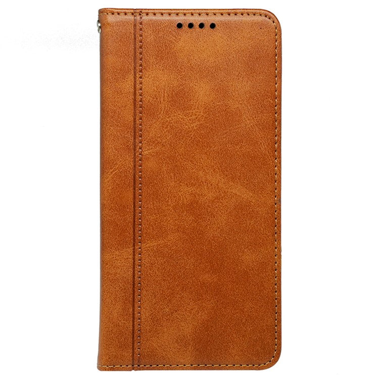 For Samsung Galaxy F55 5G / C55 5G / M55 5G Case Folio Design Calf Texture Leather Phone Cover - Yellow