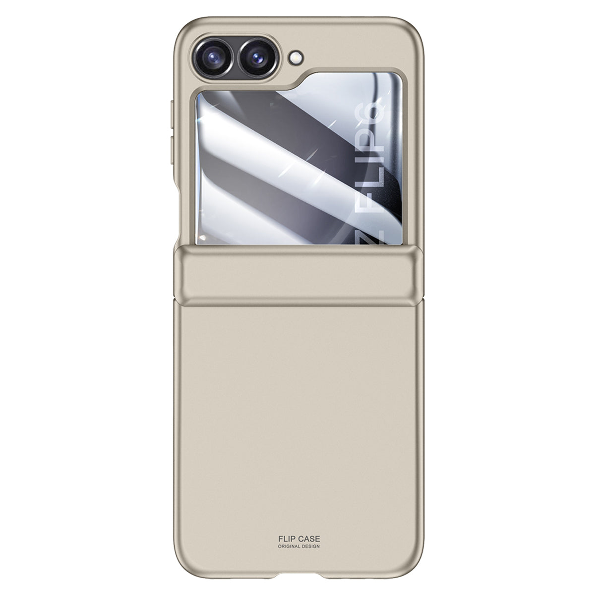 For Samsung Galaxy Z Flip6 5G Case Hinge Protection PC Phone Cover with Tempered Glass Rear Screen Film - Titanium Grey