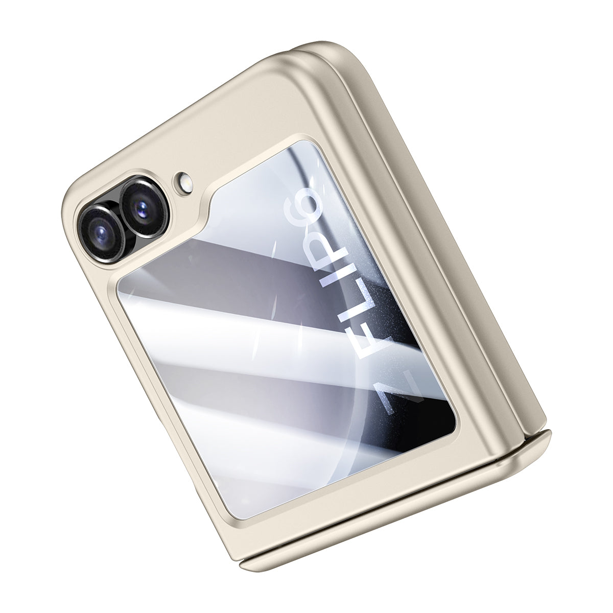 For Samsung Galaxy Z Flip6 5G Case Hinge Protection PC Phone Cover with Tempered Glass Rear Screen Film - Titanium Grey