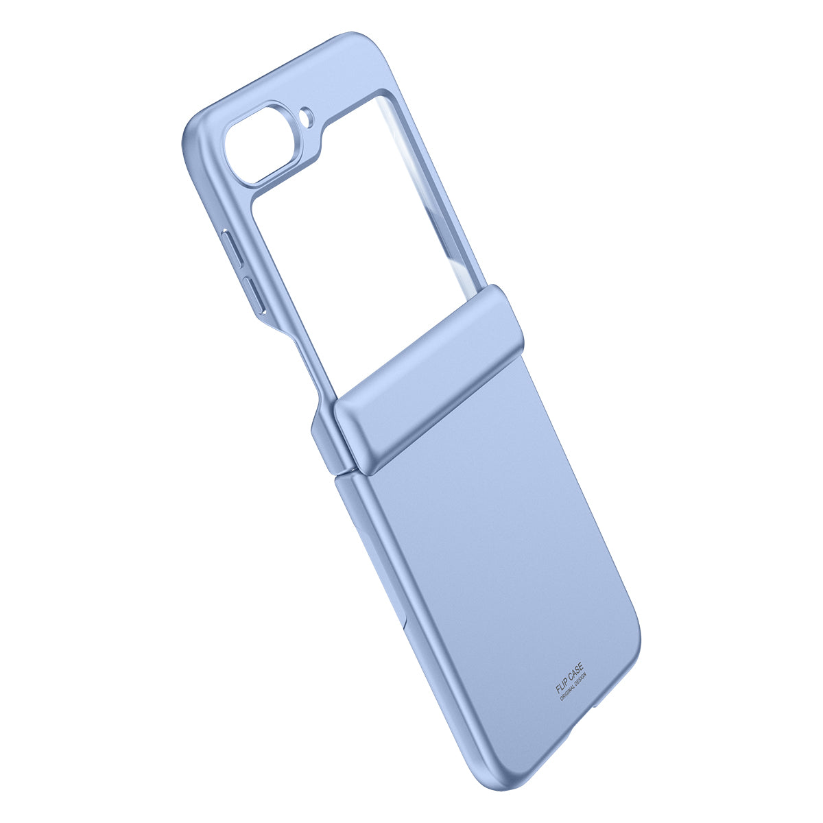 For Samsung Galaxy Z Flip6 5G Case Hinge Protection PC Phone Cover with Tempered Glass Rear Screen Film - Blue