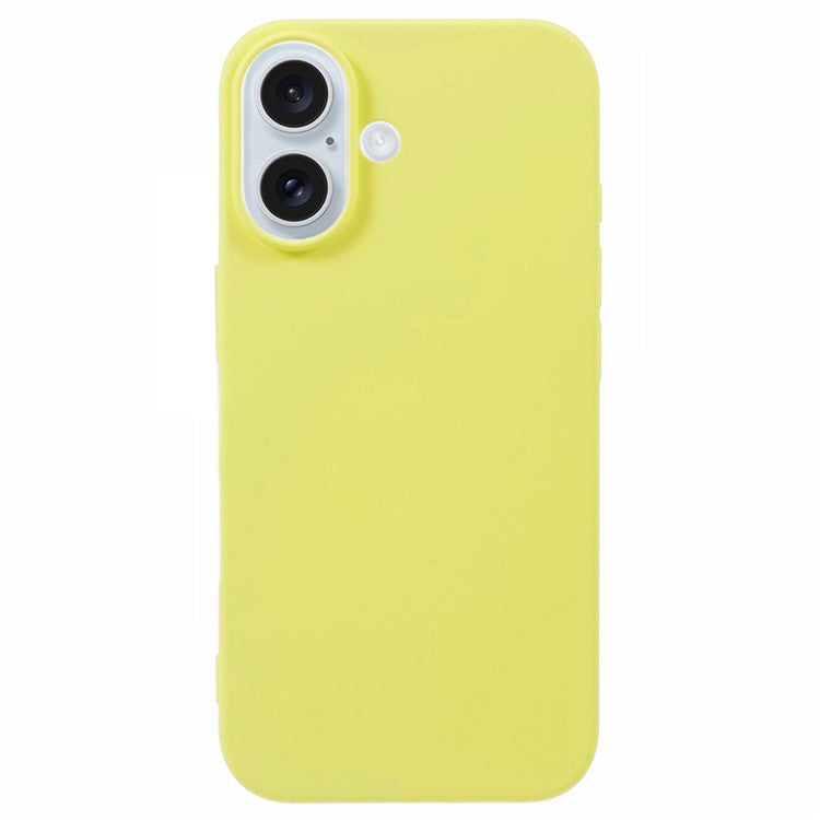 For iPhone 16 Case TPU Phone Cover with Soft Fiber Lining - Yellow