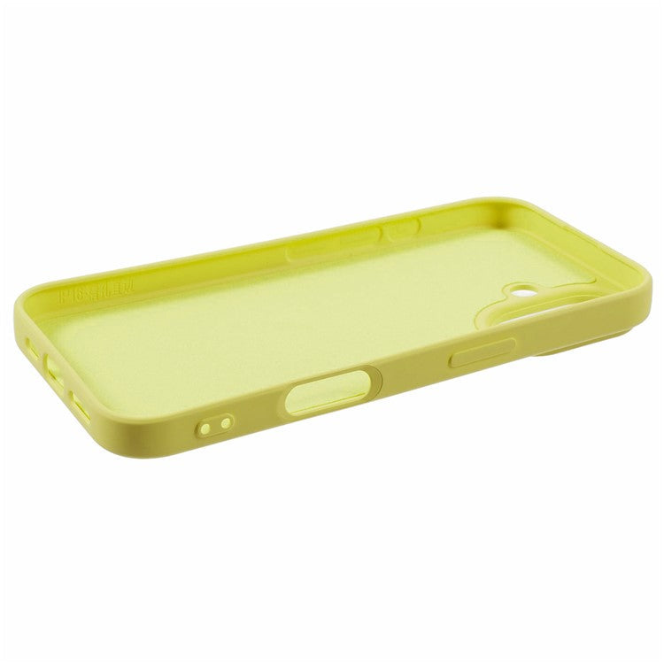 For iPhone 16 Case TPU Phone Cover with Soft Fiber Lining - Yellow