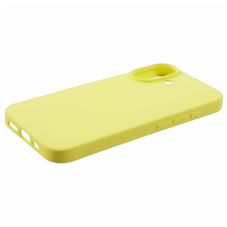 For iPhone 16 Case TPU Phone Cover with Soft Fiber Lining - Yellow