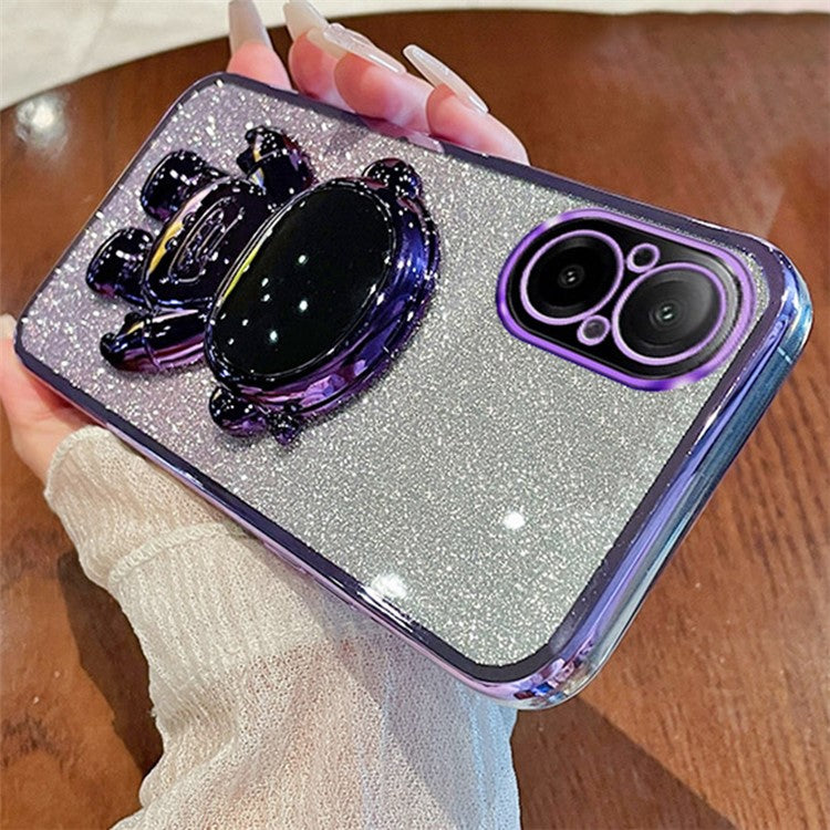 For Realme C67 4G Case Astronaut Kickstand PC+TPU Electroplating Phone Cover - Purple