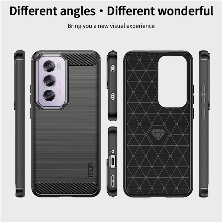 MOFI JK TPU Series-1 For Oppo Reno12 Pro 5G (Global) Case Brushed Soft TPU Anti-Fall Phone Cover - Blue