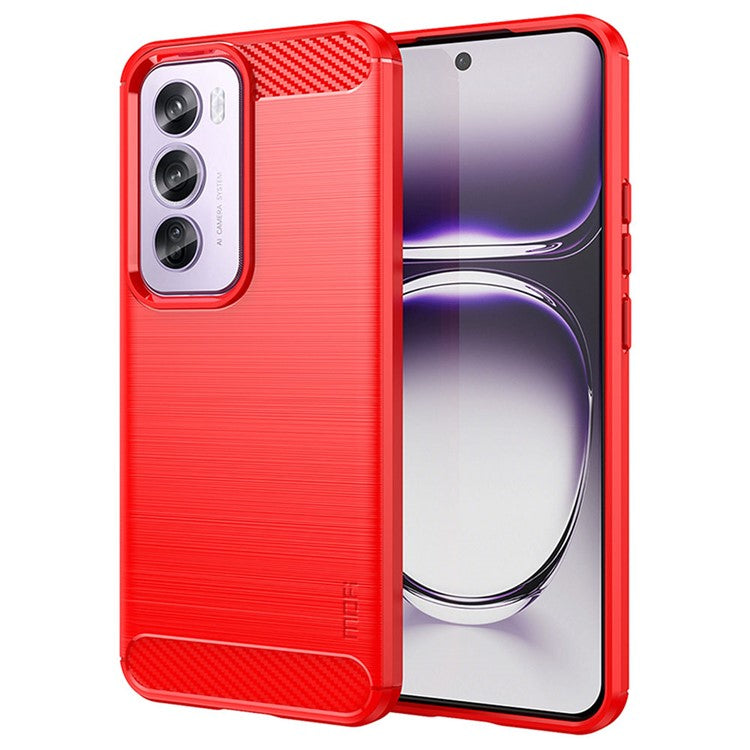 MOFI JK TPU Series-1 For Oppo Reno12 Pro 5G (Global) Case Brushed Soft TPU Anti-Fall Phone Cover - Red