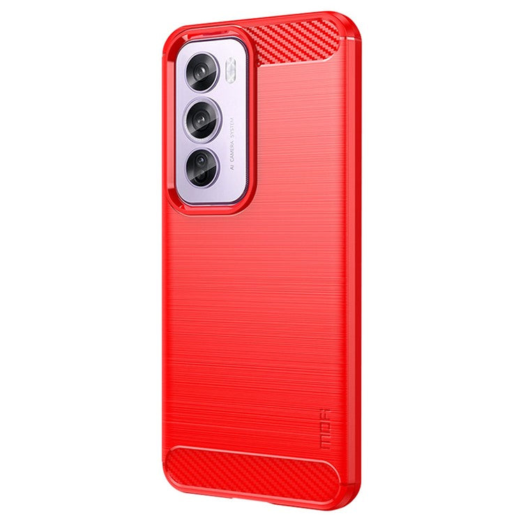 MOFI JK TPU Series-1 For Oppo Reno12 Pro 5G (Global) Case Brushed Soft TPU Anti-Fall Phone Cover - Red