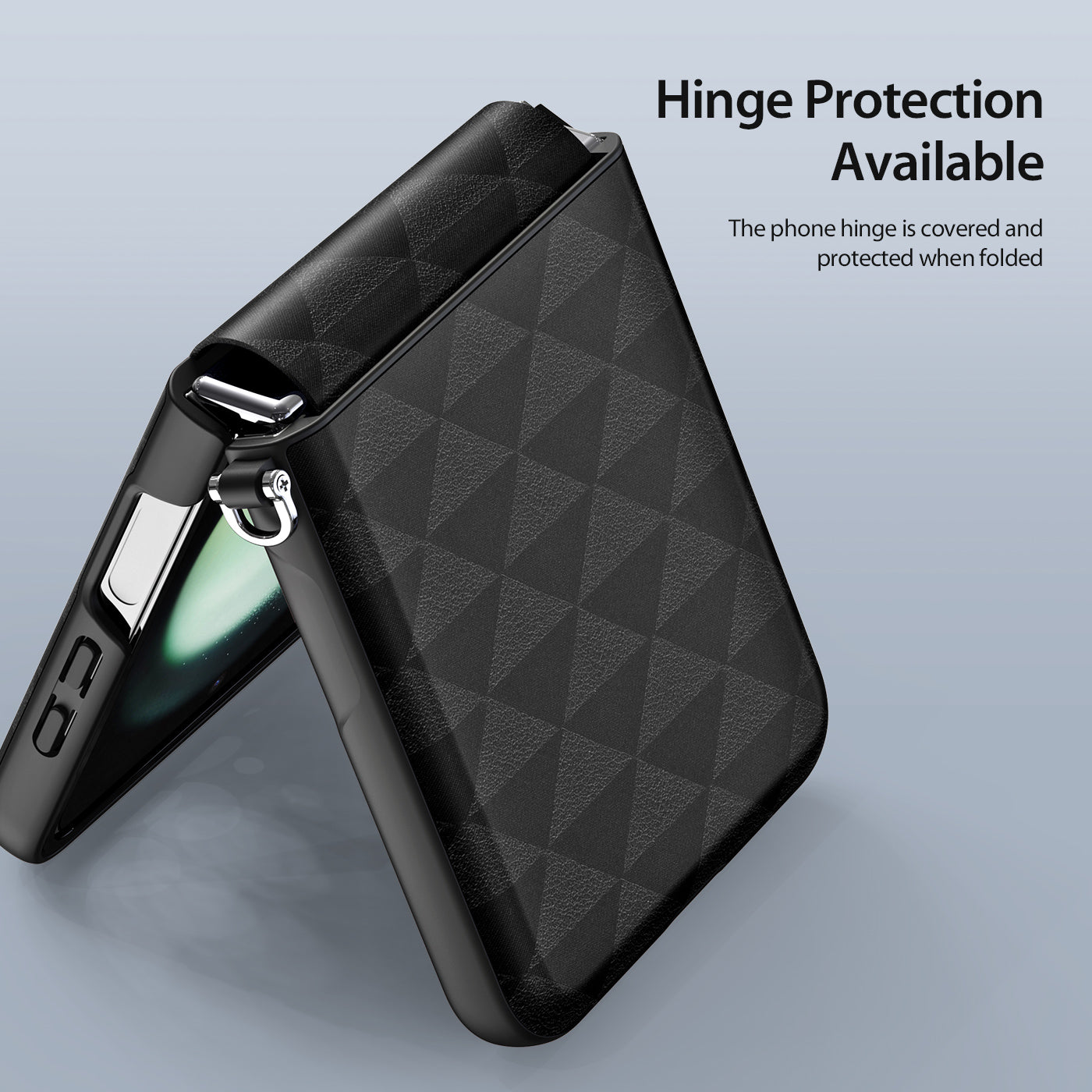 DUX DUCIS Fitt Series for Samsung Galaxy Z Flip6 5G Case Rhombus Leather+TPU Phone Cover - Black