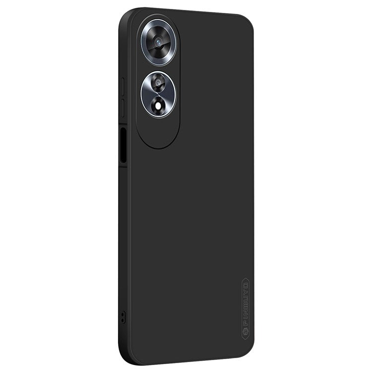 PINWUYO JK Touching Series For Oppo A60 4G Case TPU Phone Cover Fiber Flocking Lining - Black