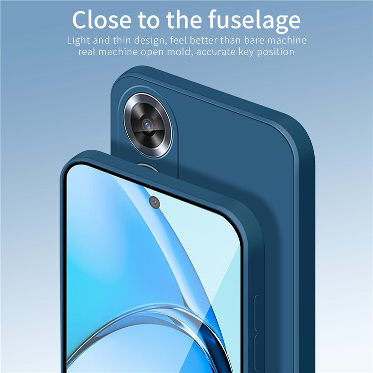 PINWUYO JK Touching Series For Oppo A60 4G Case TPU Phone Cover Fiber Flocking Lining - Black